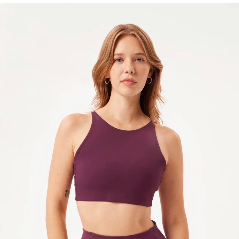 Girlfriend Collective - Plum Topanga Halter Bra small